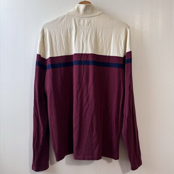 Marine Layer x Lost & Found Men’s Quarter Zip Striped Color Block Sweater M - Picture 2 of 16
